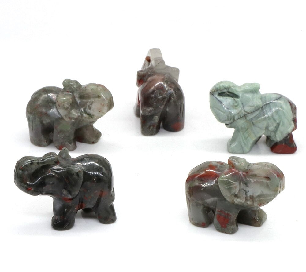 Hand Carved Elephants 10 Pack