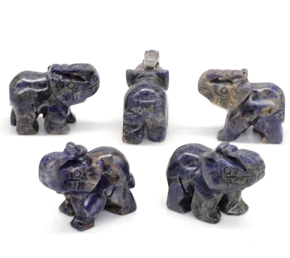 Hand Carved Elephants 10 Pack