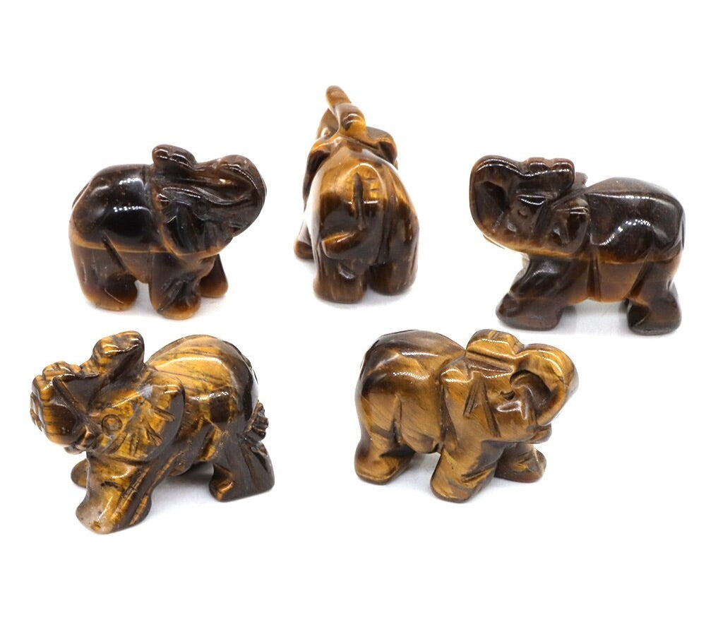 Hand Carved Elephants 10 Pack