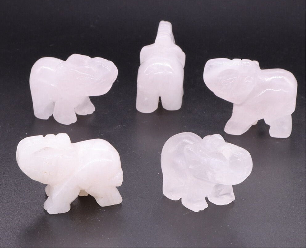 Hand Carved Elephants 10 Pack