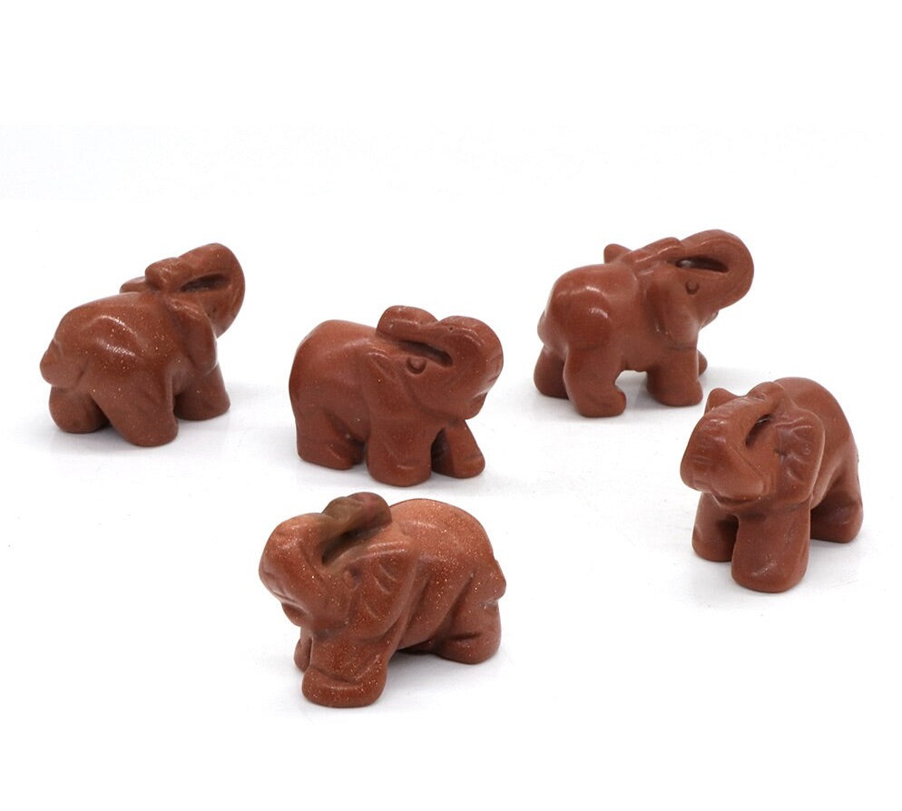 Hand Carved Elephants 10 Pack