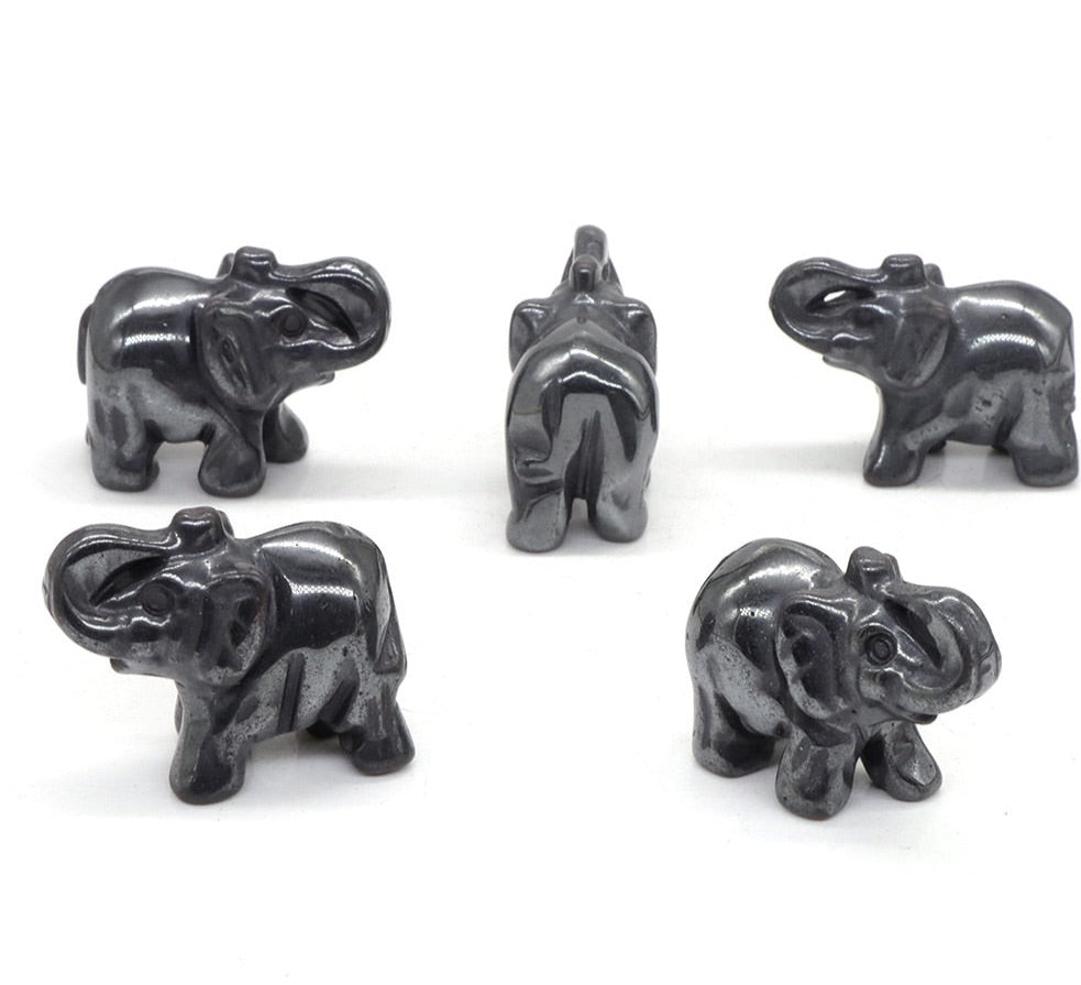 Hand Carved Elephants 10 Pack