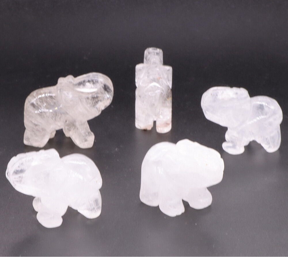 Hand Carved Elephants 10 Pack