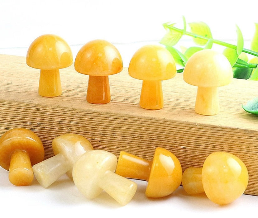 Hand Carved Crystal Mushrooms