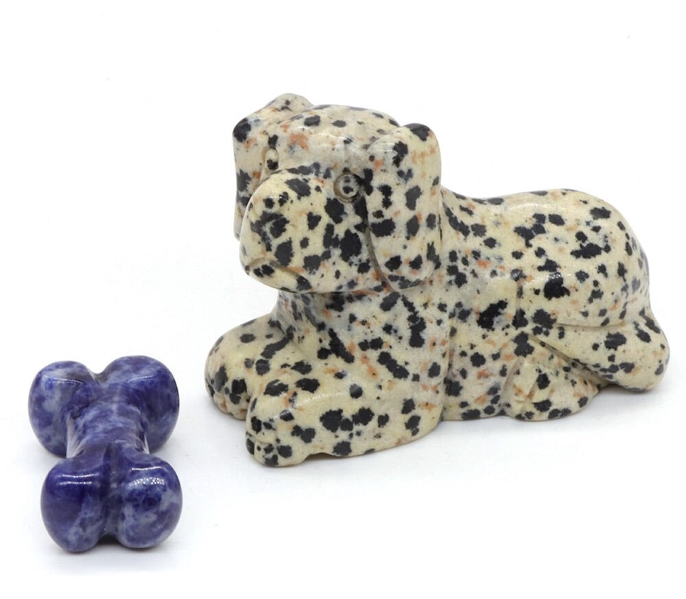 Dalmation Jasper Dog & Bone Set