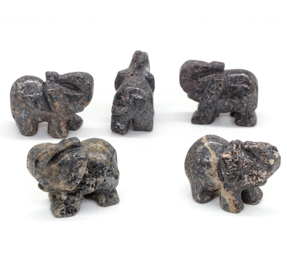 Hand Carved Elephants 10 Pack