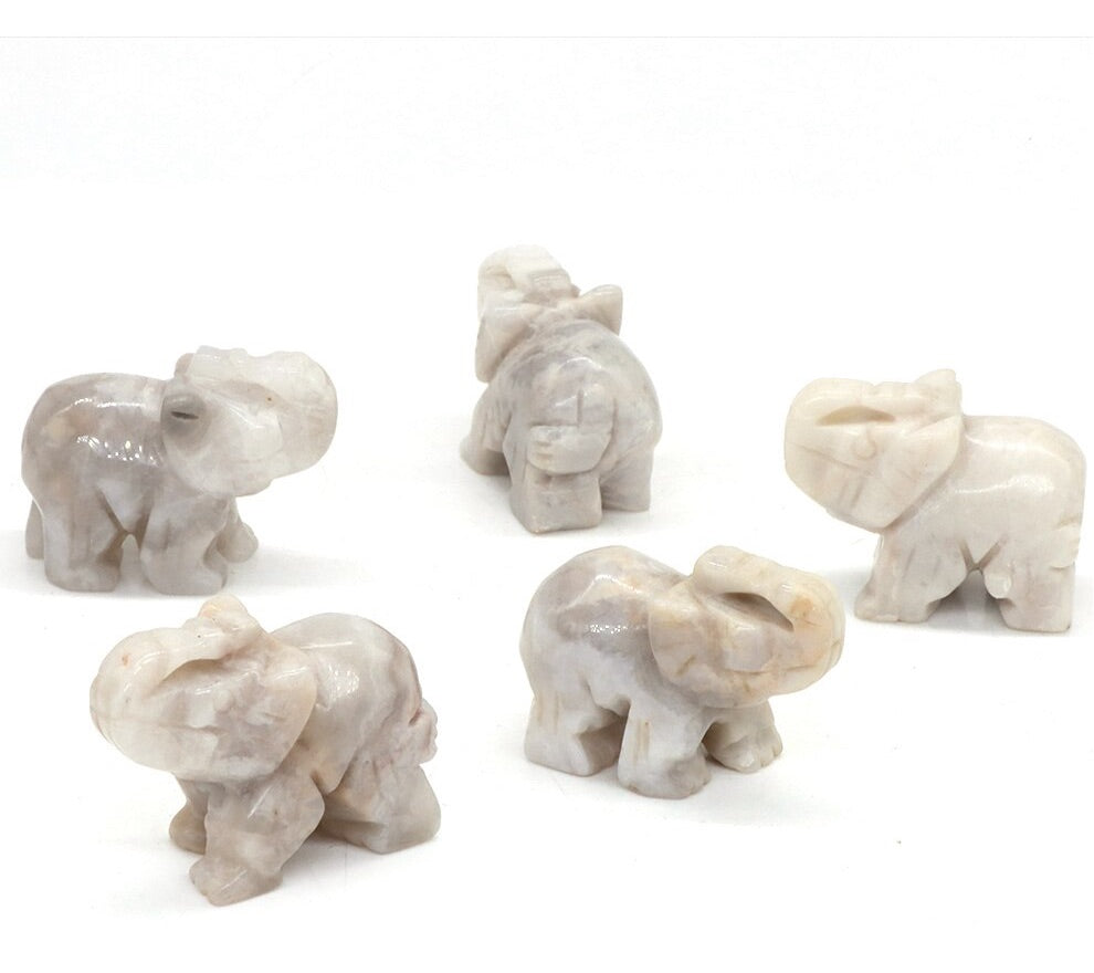 Hand Carved Elephants 10 Pack