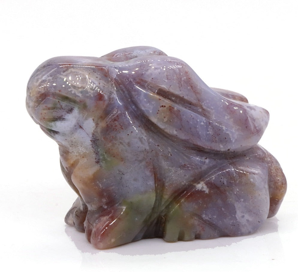 Hand Carved Crouching Rabbit