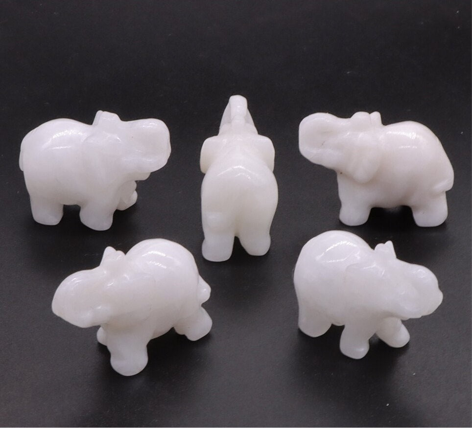 Hand Carved Elephants 10 Pack