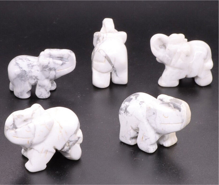 Hand Carved Elephants 10 Pack