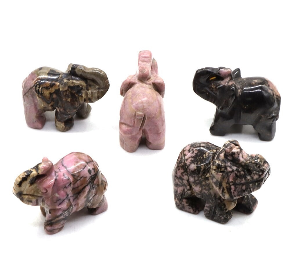 Hand Carved Elephants 10 Pack