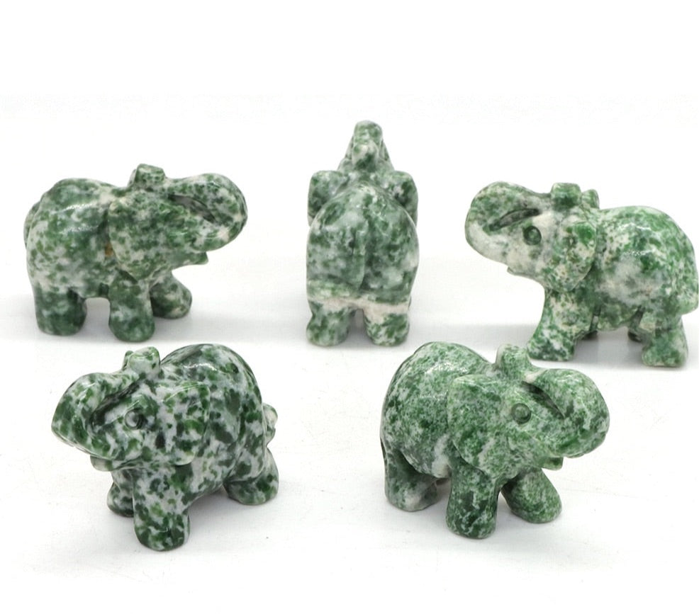 Hand Carved Elephants 10 Pack