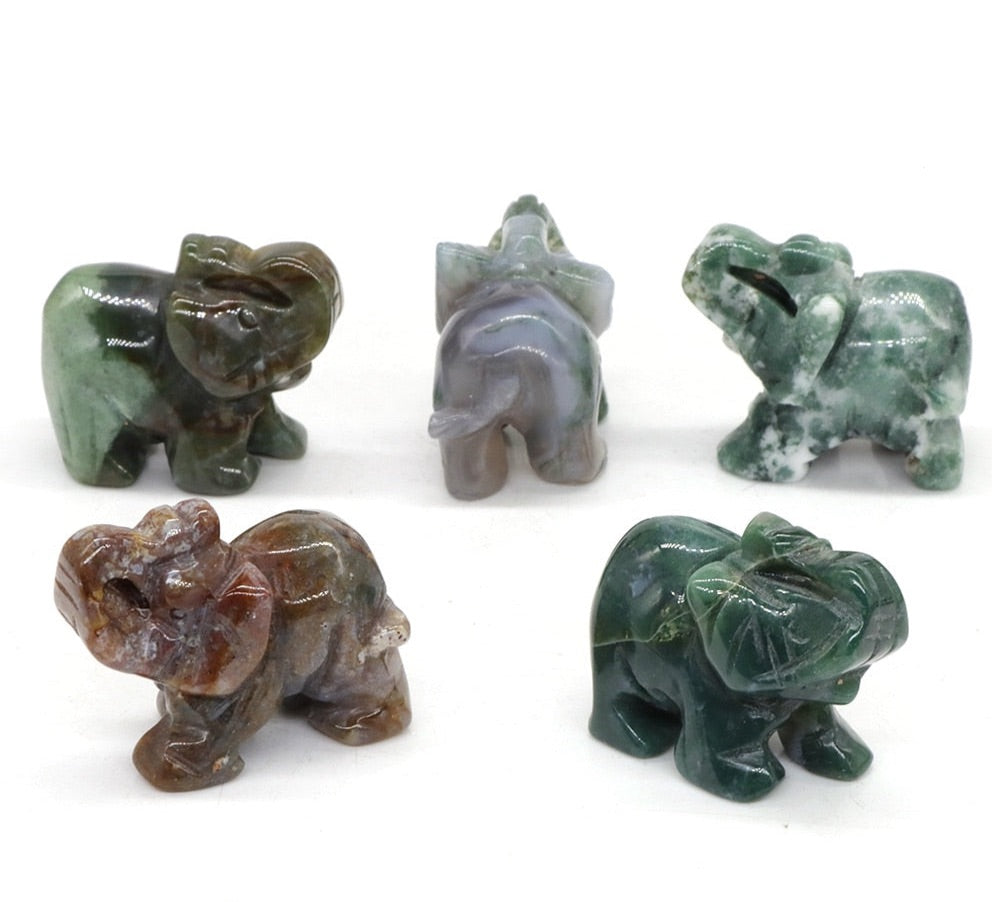 Hand Carved Elephants 10 Pack