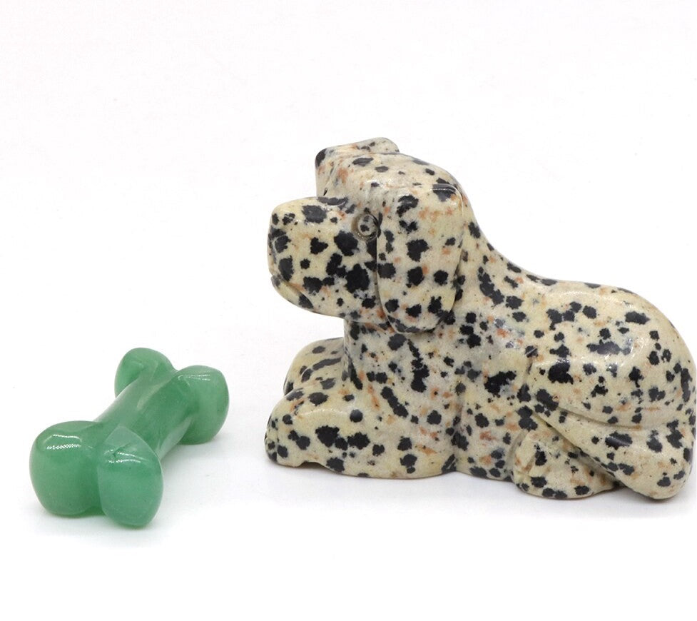 Dalmation Jasper Dog & Bone Set