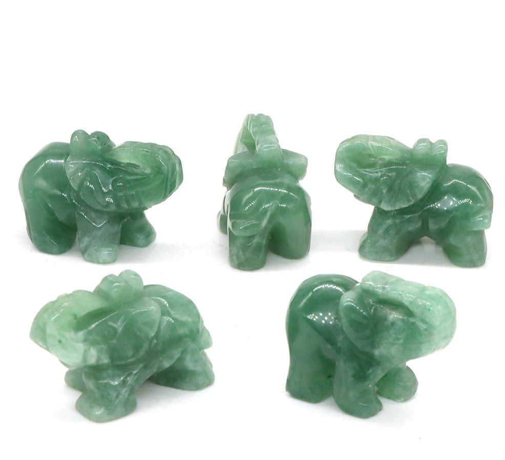 Hand Carved Elephants 10 Pack