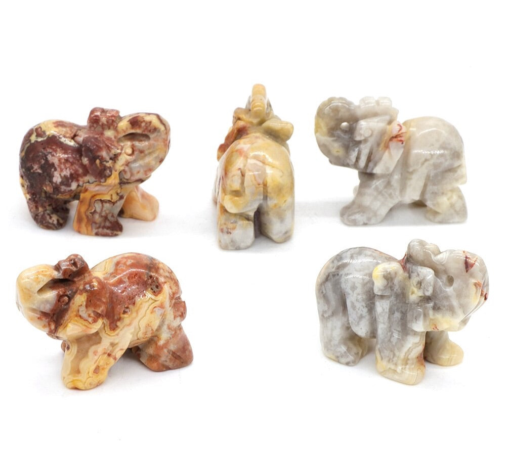 Hand Carved Elephants 10 Pack