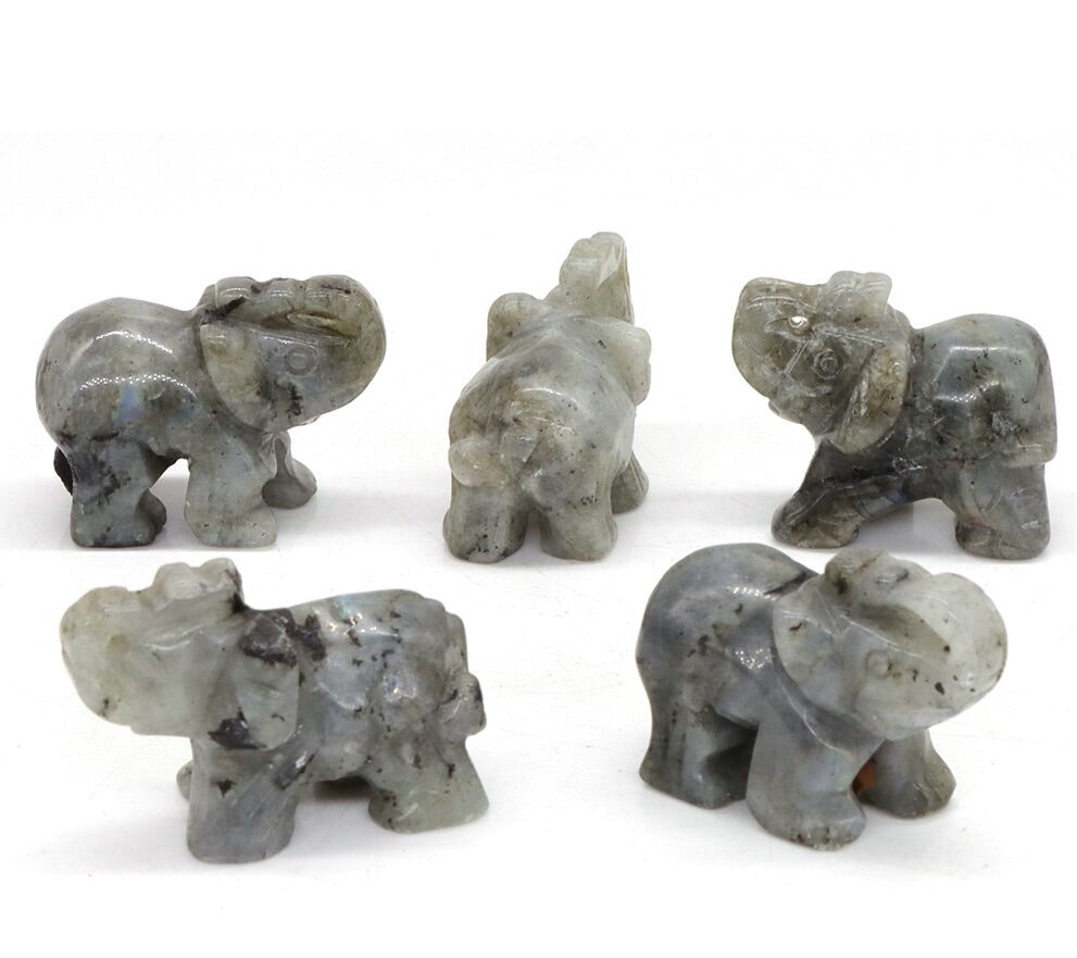 Hand Carved Elephants 10 Pack