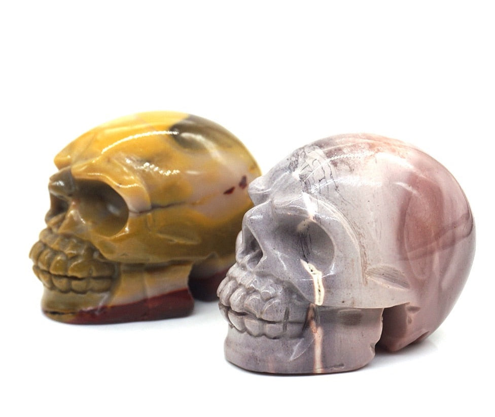 Hand Carved Skull Carvings 2"