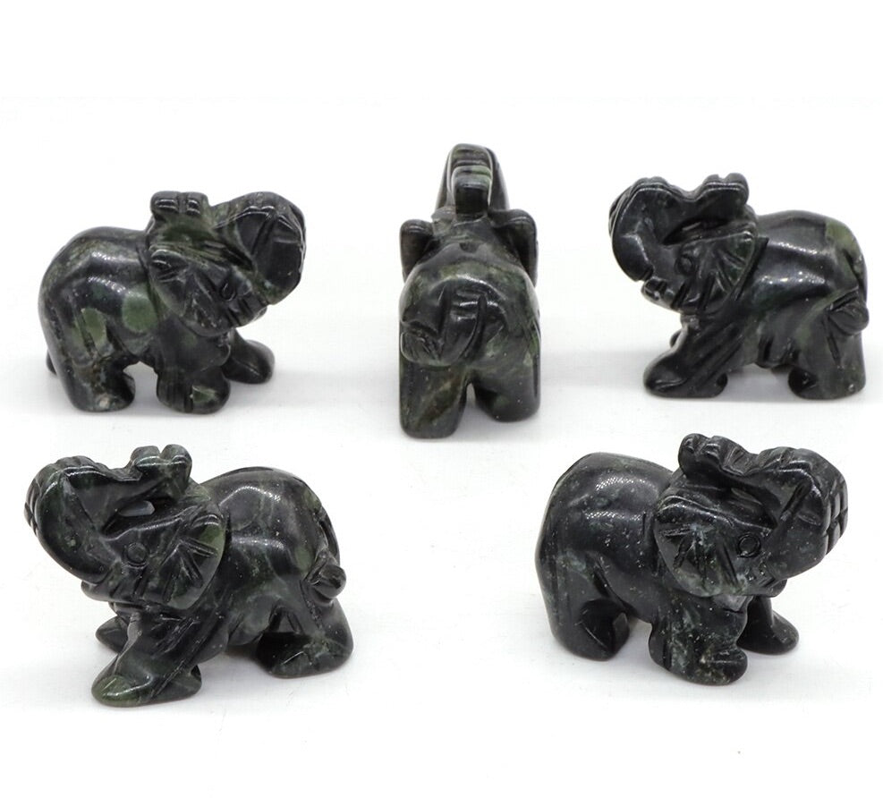 Hand Carved Elephants 10 Pack